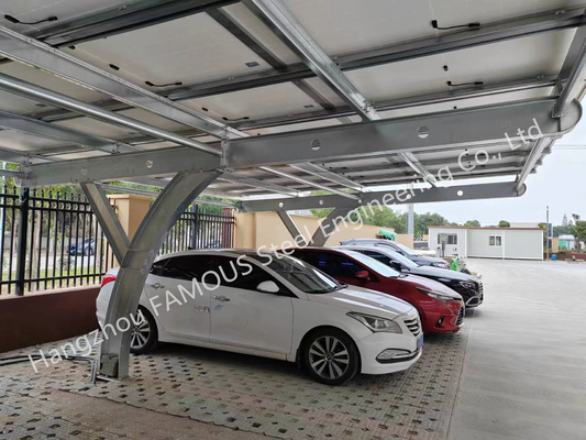 Commerciële Zonnecarport Bausatz voor Prefabpv Carport van de Schaduw Schone Energie Structuren