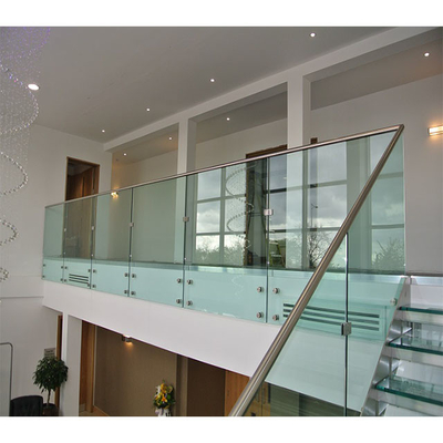 Balustrades 2205 van balkonframeless het Roestvrije staalkant van het Glastraliewerk zetten Spon op