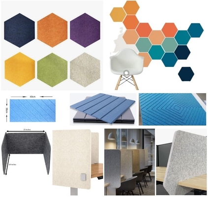 De grafische Zaal Decoratieve Comités van de Sandwichmuur absorbeert Correct Polyester Akoestisch Comité