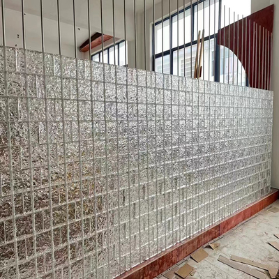 Doorzichtige glazen glazen bakstenen met gegroeveerde kaarten slotjes aanpasbare kleur kristalglasblokken