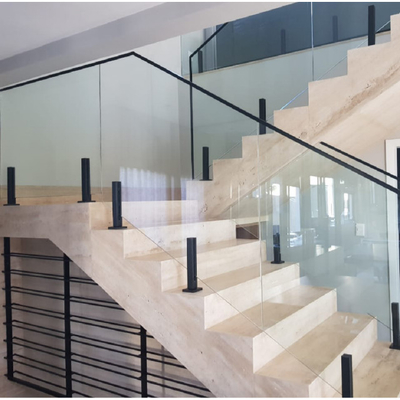 Moderne aluminium glazen handgreep met 8 mm - 17,5 mm glas