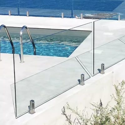 Moderne aluminium glazen handgreep met 8 mm - 17,5 mm glas
