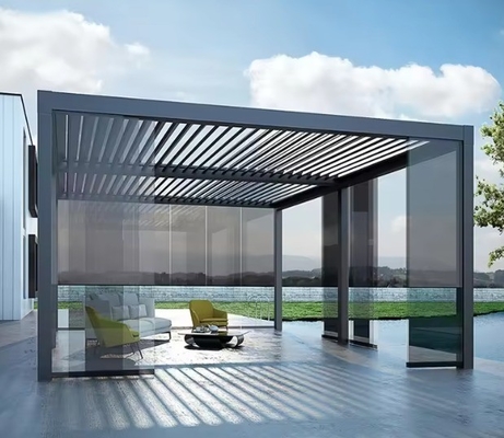 Tempered Glass Roof Winter Tuin Zonnekamer Met Schuifbare Dubbele Deur En Aluminium Frame