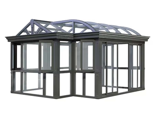 Glijdende dubbele deur Veranda Aluminium glas Wintertuin Zonnekamer Voor kantoorgebouw