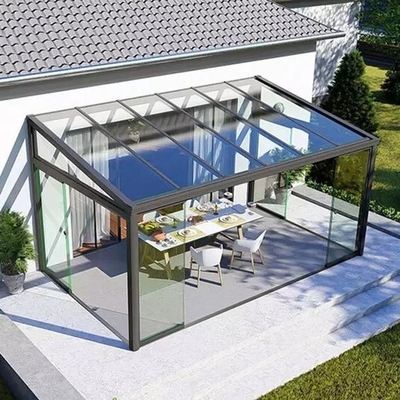 Waterdichte aluminium raam glazen huisjes met schuifdoppeldeur en groenhuis ontwerp