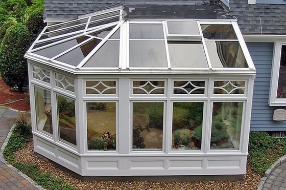 Persoonlijke grootte Kleine 4 seizoenen glazen kamer Wintertuin Huis Aluminium zonnekamer in grijs