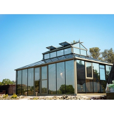 Persoonlijke grootte Kleine 4 seizoenen glazen kamer Wintertuin Huis Aluminium zonnekamer in grijs