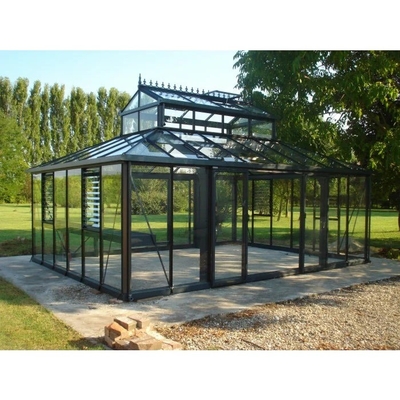 Persoonlijke grootte Kleine 4 seizoenen glazen kamer Wintertuin Huis Aluminium zonnekamer in grijs