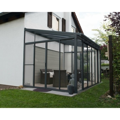 Modern ontwerp glad oppervlak vrijstaand villa huis glazen zonnekamers voor vier seizoenen