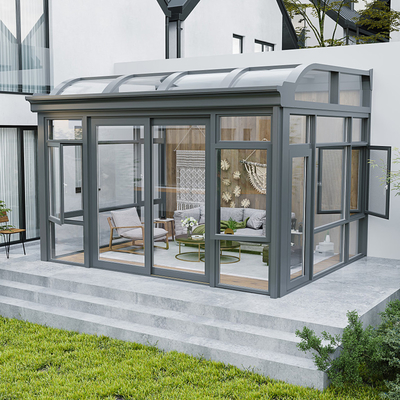 Vier Seizoenen Solarium Glas Zonnebaden Met Groene Glas Kleur En Customized Dak Design