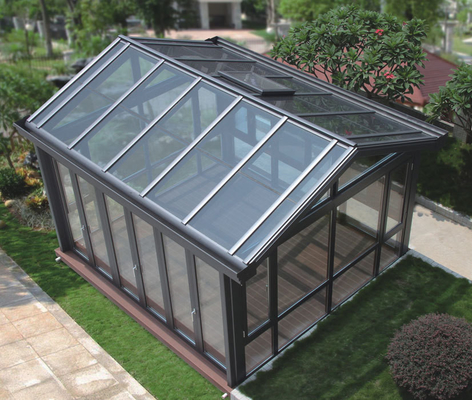Vier Seizoenen Solarium Glas Zonnebaden Met Groene Glas Kleur En Customized Dak Design