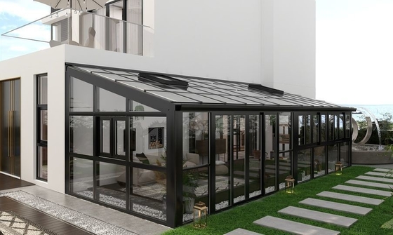 Vier Seizoenen Solarium Glas Zonnebaden Met Groene Glas Kleur En Customized Dak Design