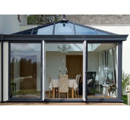 Aluminium legeringsmateriaal Zonnekamer kas met glazen zonnekamer en polygon dakvorming