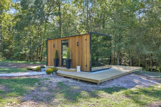 Waterdicht staal raam glazen huis zonnebrillen met helder glas en schuifdoppeldeur