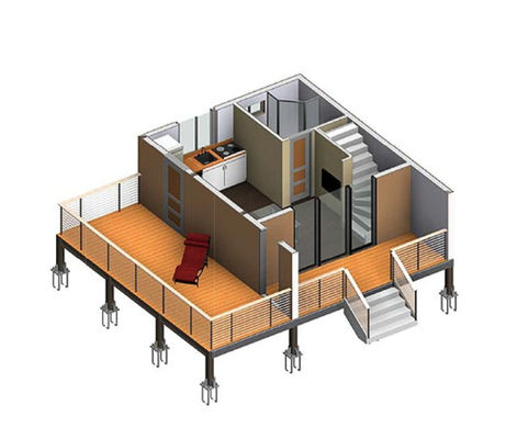 ISO 3834 Schokbestendige Geprefabriceerde Staalhuizen, de Vuurvaste Woonbouw van het Staalkader