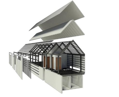 Pre Vervaardigde Modulaire pvc-het Kaderhuizen van het Deur Lichte Staal met Structureel Geïsoleerd Comité