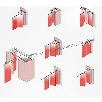 Klaslokaal die 3000mm de Beweegbare Muren van de Glasverdeling, van het de Yogaaluminium van het Deur de Hangende Scherm Verdeling van het het Kaderglas vouwen