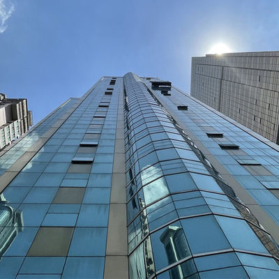 Gordijngevel van het het Aluminiumglas van het geluidsisolatie de Glas Verglaasde Venster