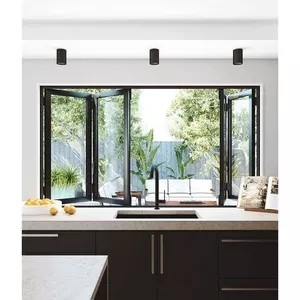 Buiten de Legeringsglas die van het Voorgevelaluminium Bifold-Vensters en Deuren Blootgesteld Kader vouwen