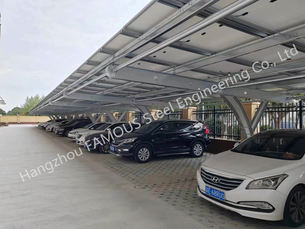 Commerciële Zonnecarport Bausatz voor Prefabpv Carport van de Schaduw Schone Energie Structuren