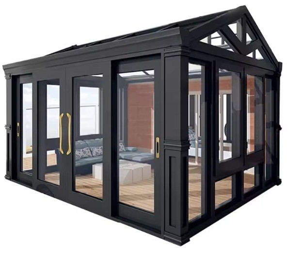 Gepersonaliseerde grootte vrijstaande aluminium zonnekamer met dubbel gehard dubbel glas
