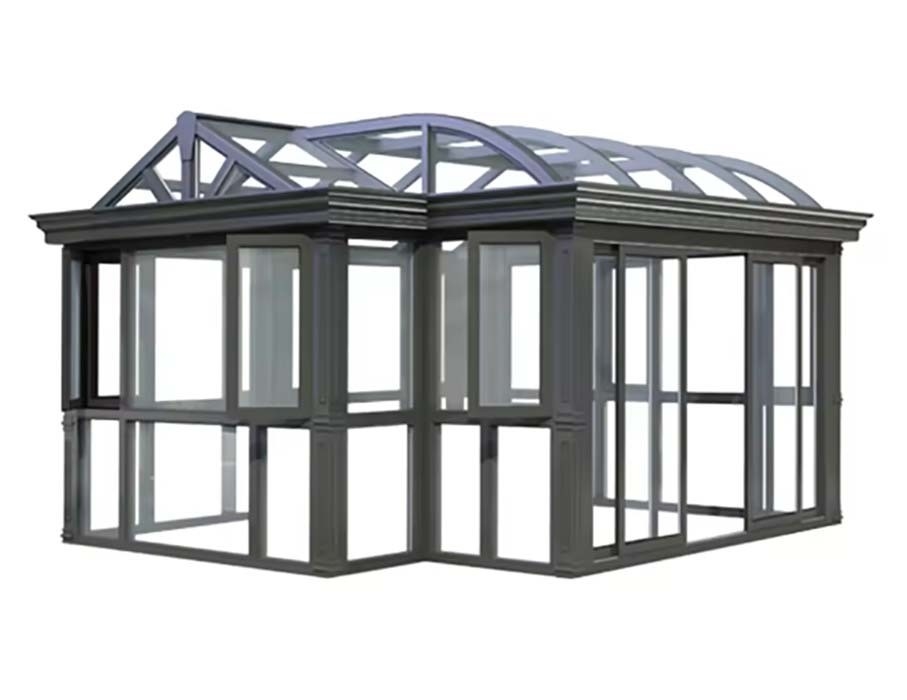 Glijdende dubbele deur Veranda Aluminium glas Wintertuin Zonnekamer Voor kantoorgebouw