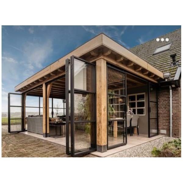Modern ontwerp glad oppervlak vrijstaand villa huis glazen zonnekamers voor vier seizoenen